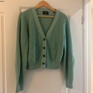 Nearly new. Kooples cropped mint green cardigan. 3. Large